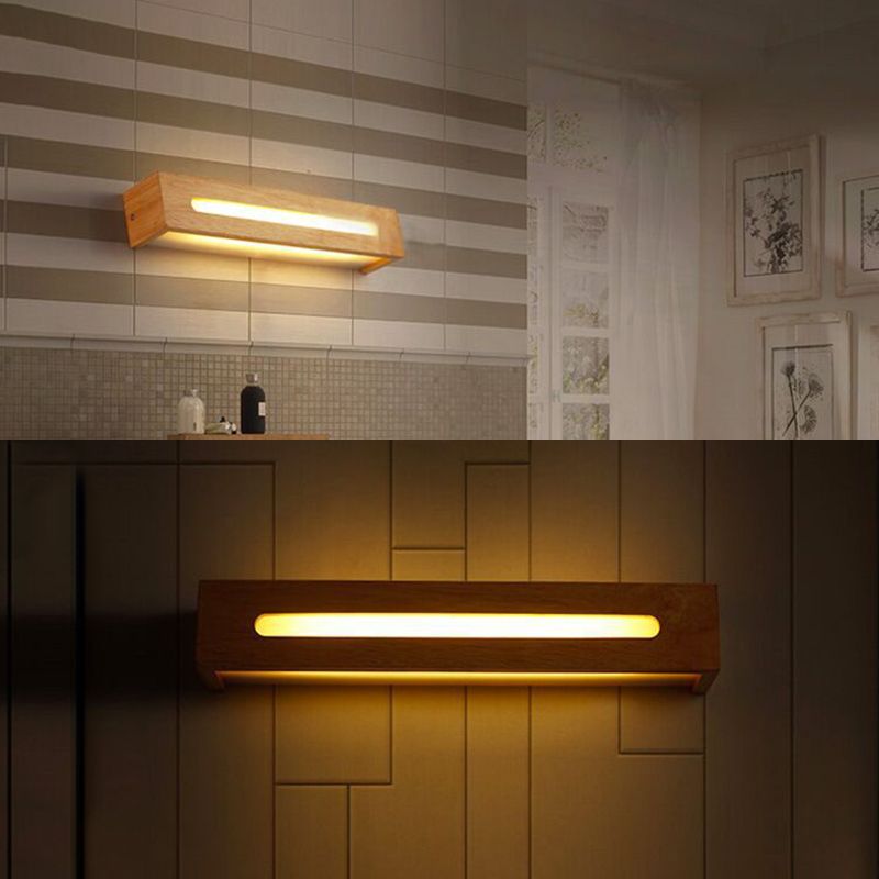 Rectangle Lumières murales en bois