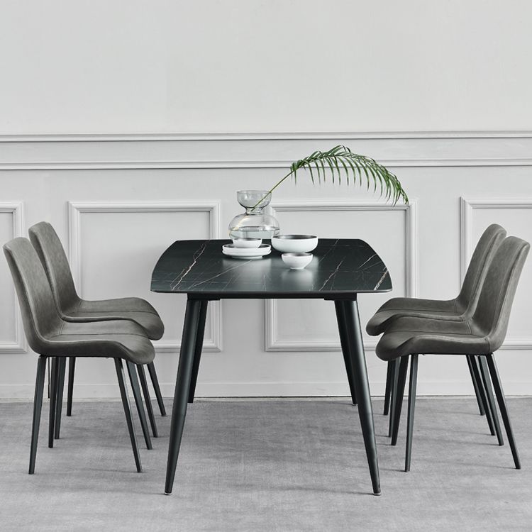 Modern Metal Dining Set 1/4/5 Pieces Rectangle Dining Table Set