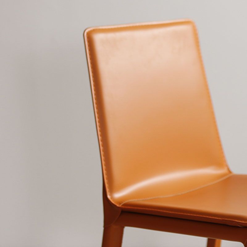 Designer Style Armless Chair Parson Back Side Leather Chair for Restaurant