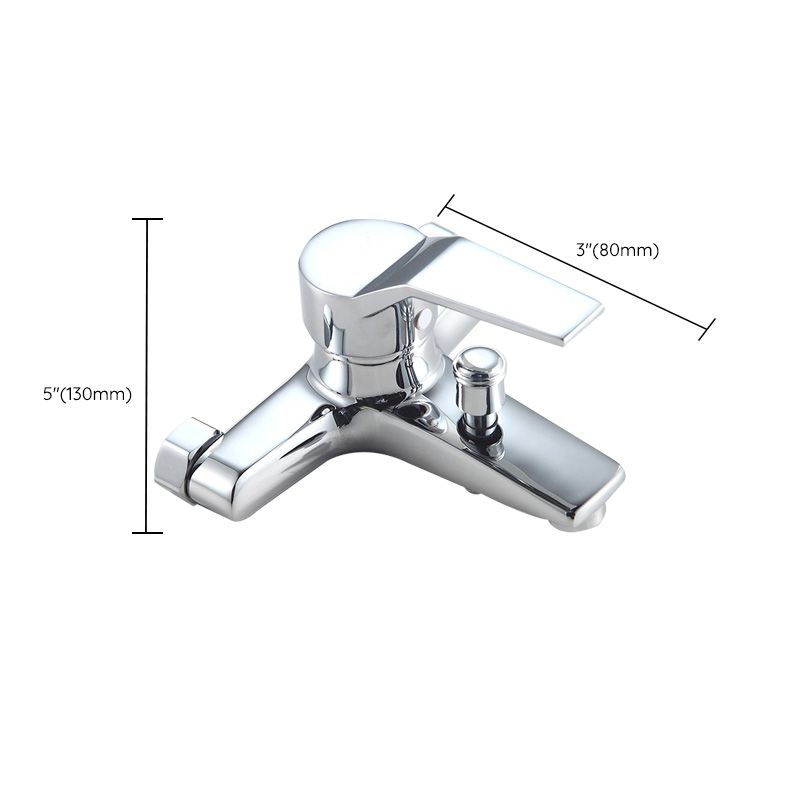 Modern Silver Faucet Copper with 1-Handles 2-Hole Bathroom Faucet