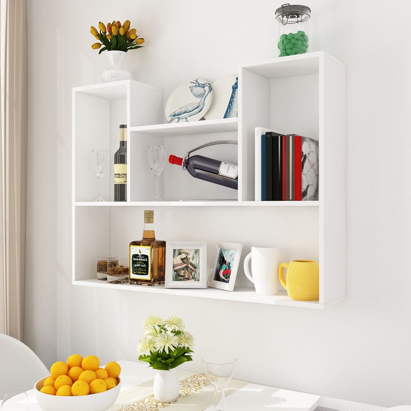 Wall Mounted Bookshelf Scandinavian Style Bookcase for Home and Study Room