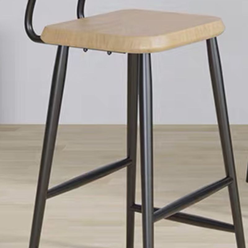 Modern Low Back Bar Stool Armless Metal Legs Bar Stool with Footrest