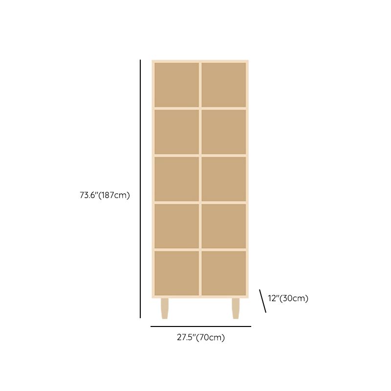 Natural Standard Bookshelf Wooden Contemporary Bookcase with Shelves