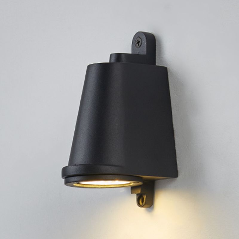 Modern Metal Wall Sconce Trapezoid Shape Wall Light with Glass Shade for Courtyard