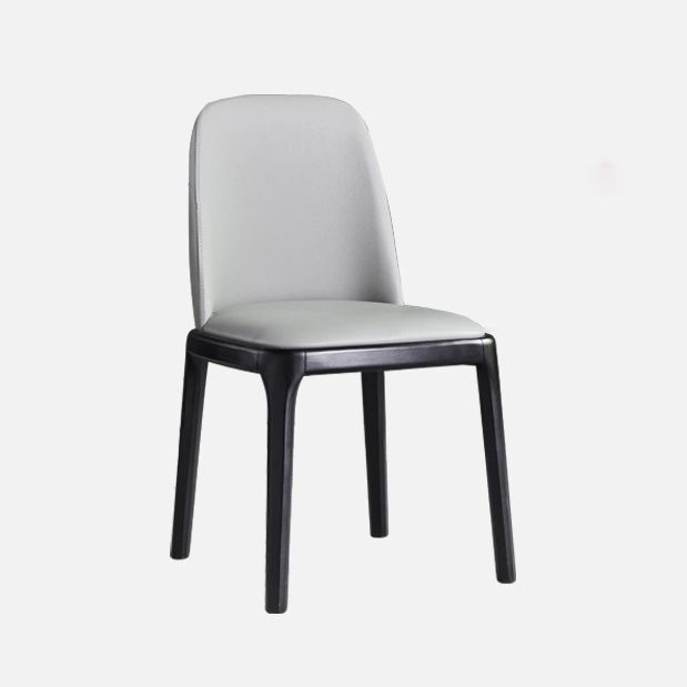Silla auxiliar Industrial Ash Parsons de cuero con acabado mate (juego de 2)