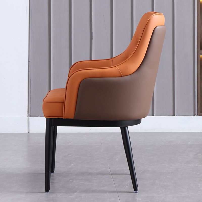 Contemporary Dining Chair Arm Dining Chair with Metal Legs for Kitchen