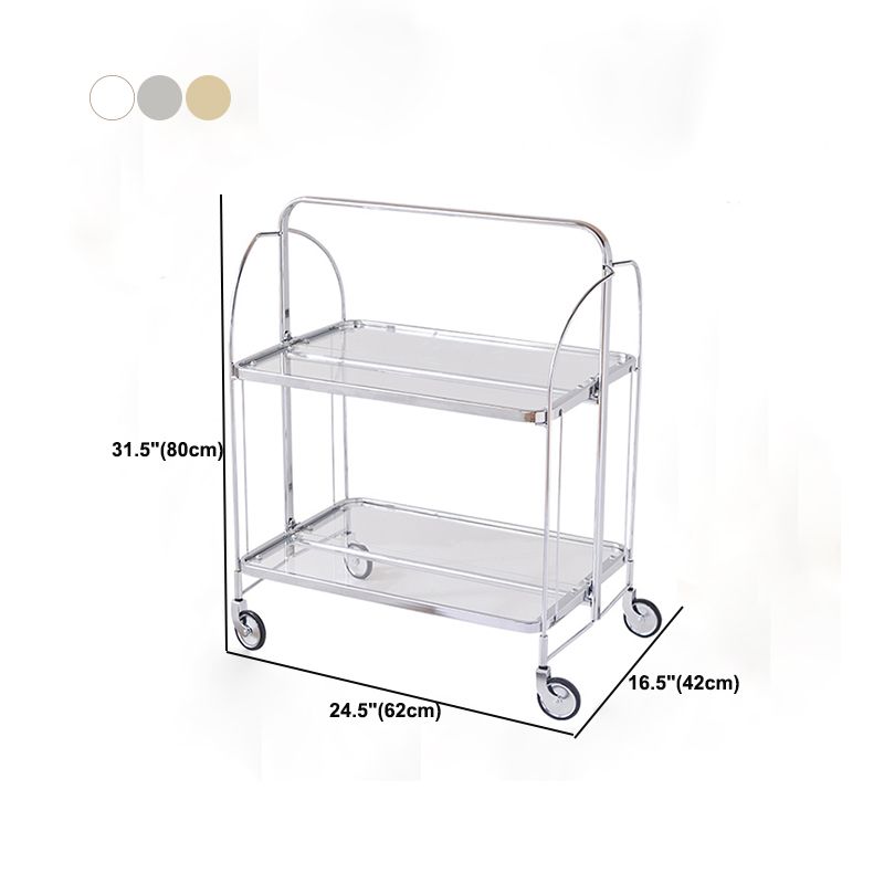 31.50" High Modern Style Prep Table Rolling Metal Prep Table for Home