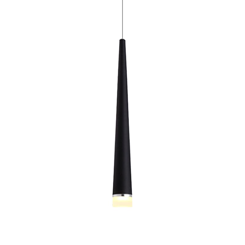 White/Black Tapered Ceiling Light Metal Minimalist LED Pendant Light Fixture in White/Warm/Neutral