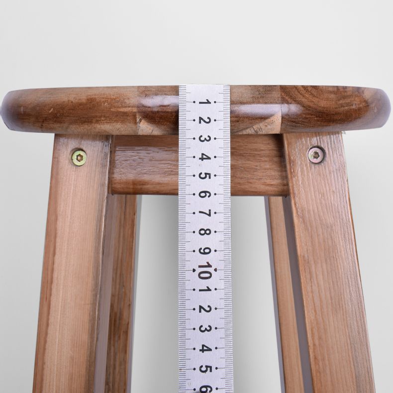 Telón de barras de madera de diseño contemporáneo para taburetes sin espalda para el hogar con base de madera