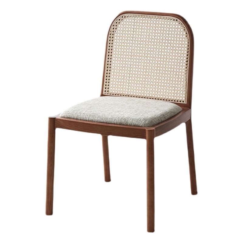 Chaise de salle à manger traditionnelle en bois massif, finition mate, chaise à dossier solide