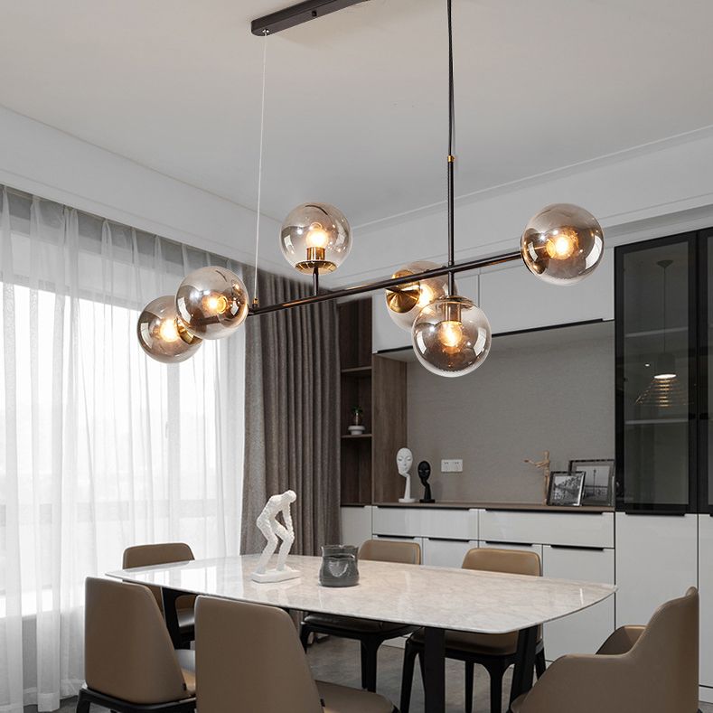 Luces de lámpara de araña de la isla de estilo minimalista moderno Vaso 6 luces de la isla de 6 luces para comedor