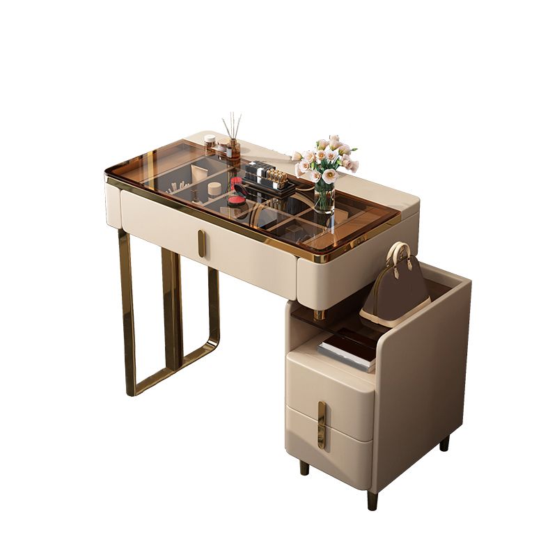 15.74" Wide Makeup Counter Solid Wood Frame Vanity Tables with Storage Drawers