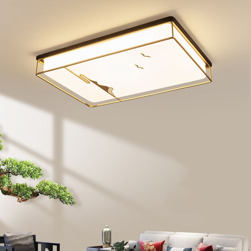 Modern Ceiling Lighting Fixture Metal LED Flush Mount Light Fixture with Acrylic Shade