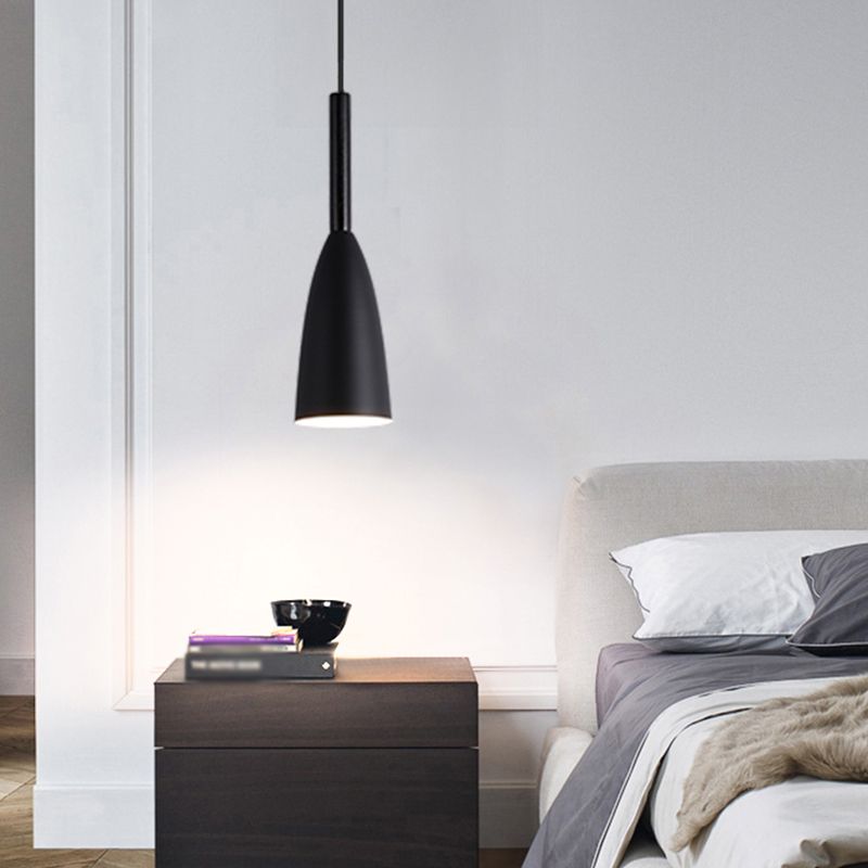 1 Lichthängeleuchte moderne Federlampe mit Metallschatten