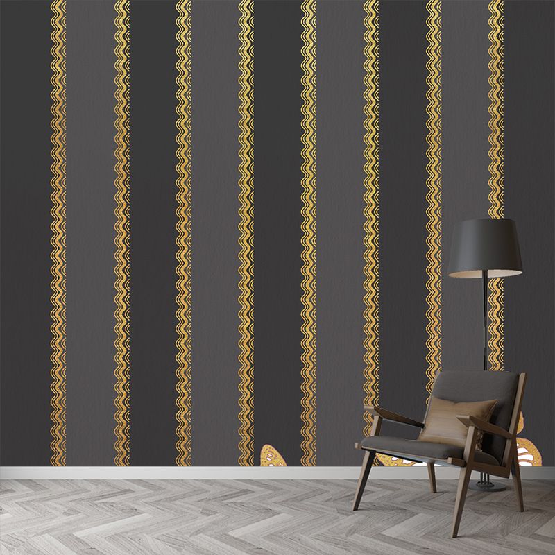 Stripe Mildew Resistant Wallpaper Illustration Sleeping Room Wall Mural