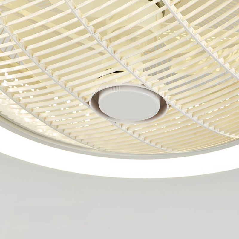 Modern Concise LED Ceiling Fan Light Lacquered Iron Circular Macaron Ceiling Fans with Acrylic Shade