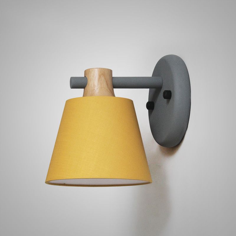 Cone Wall Wall Mount Light Fixture Modern Style Fabric Bedroom Wall Lighting Fixture