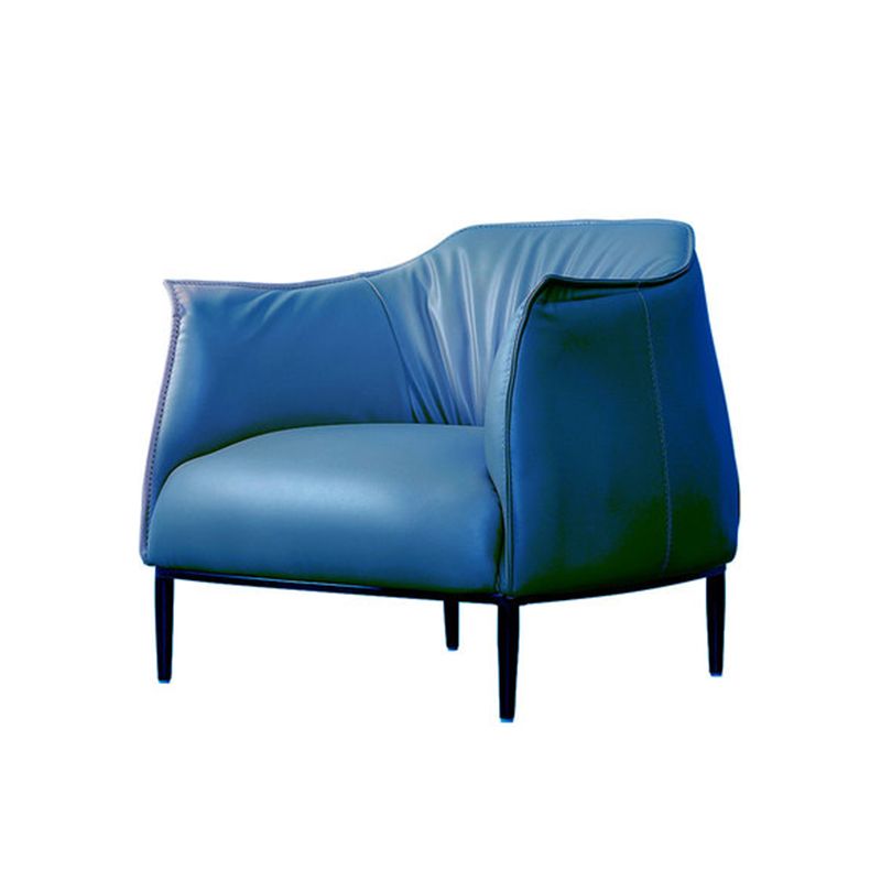 Faux Leather Barrel Accent Chair with Tight Back, 35.43" W √ó 33.86" L √ó 29.92" H