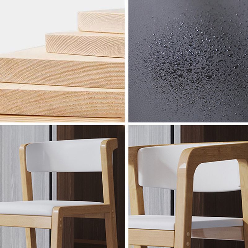 Wood Modern Dining Side Chair with Color Cushion Open Back Dining Side Chair for Kitchen