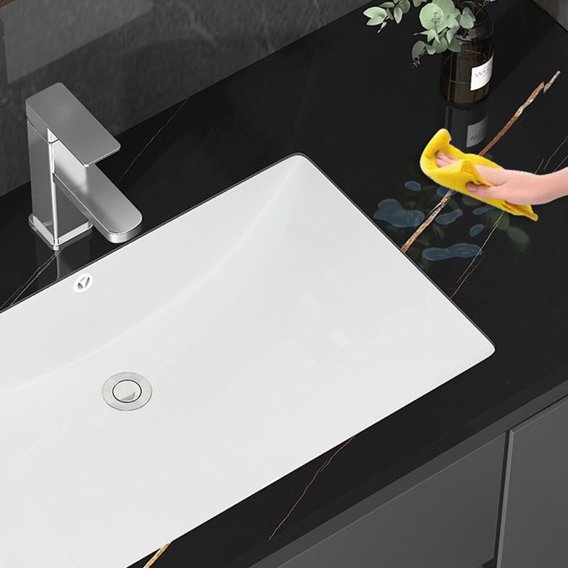 Modern White Bathroom Sink Porcelain Trough Bathroom Sink with Faucet