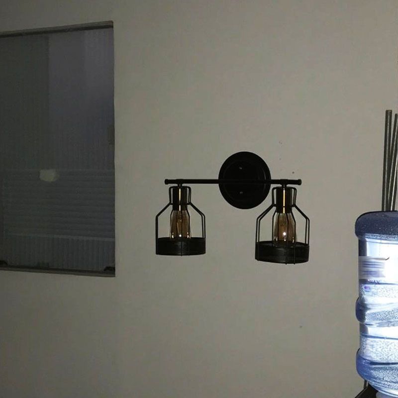 Industrial Style Iron Vanity Light Cylinder Shape Vanity Lamp for Shower Room