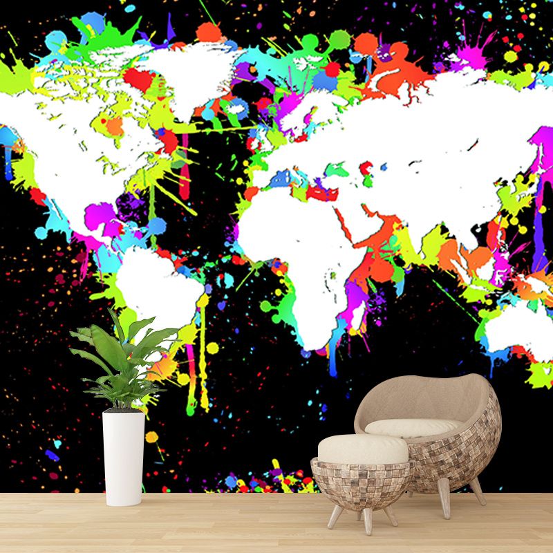 Modern Illustration Mural Wallpaper World Map Indoor Wall Mural