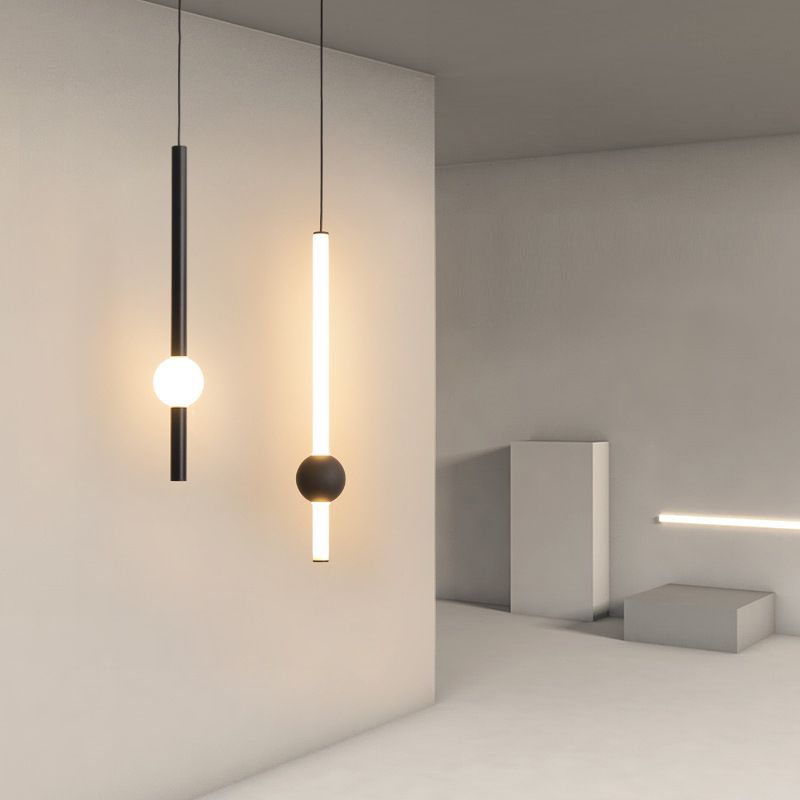 Minimalistische Streifen -Federleuchte Acryl Wohnzimmer LED -Anhänger Licht