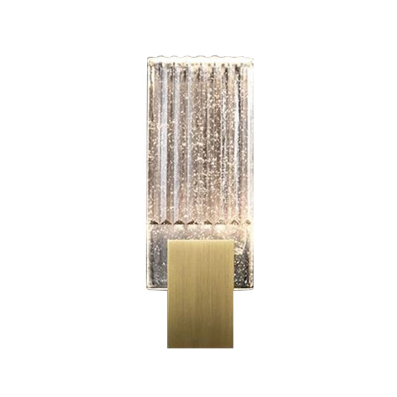 Lampada montata a parete postmoderna con chiodo cristallo rettangolare chiaro per camera da letto