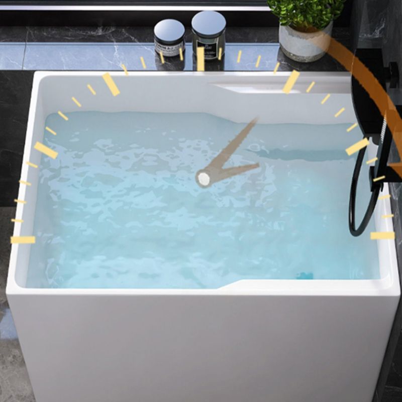 Modern Style Acrylic Soaking Bathtub Rectangle Back to Wall Bathtub