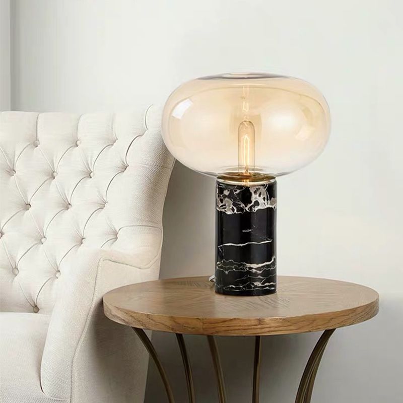Lámpara de mesa de vidrio de humo de ellipse/vaso ámbar
