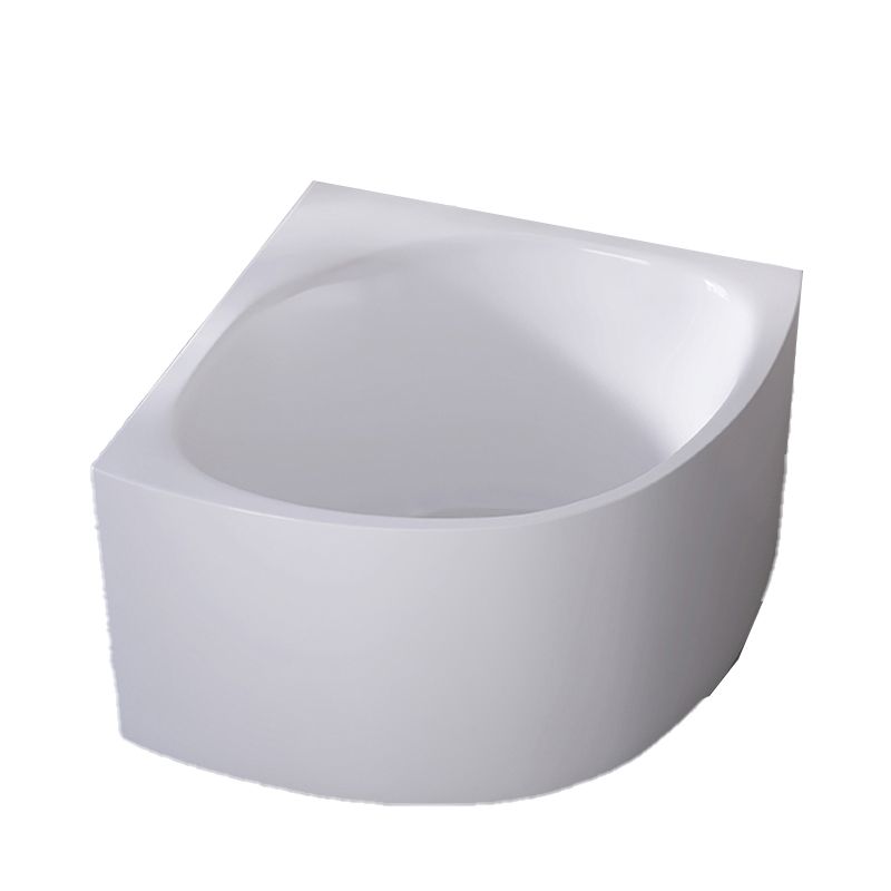 White Acrylic Corner Soaking Bath Modern Back to Wall Bathtub