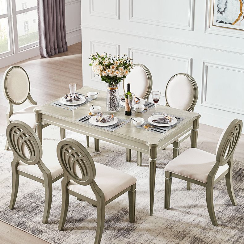 Modern Farmhouse Dining Table Set with 4 Legs Base Dining Room Furniture for Home Use