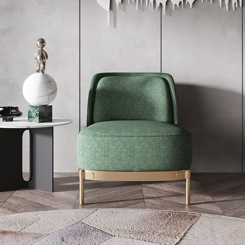 Armless Chair 31.49" Wide Faux Leather and Linen Chair for Living Room