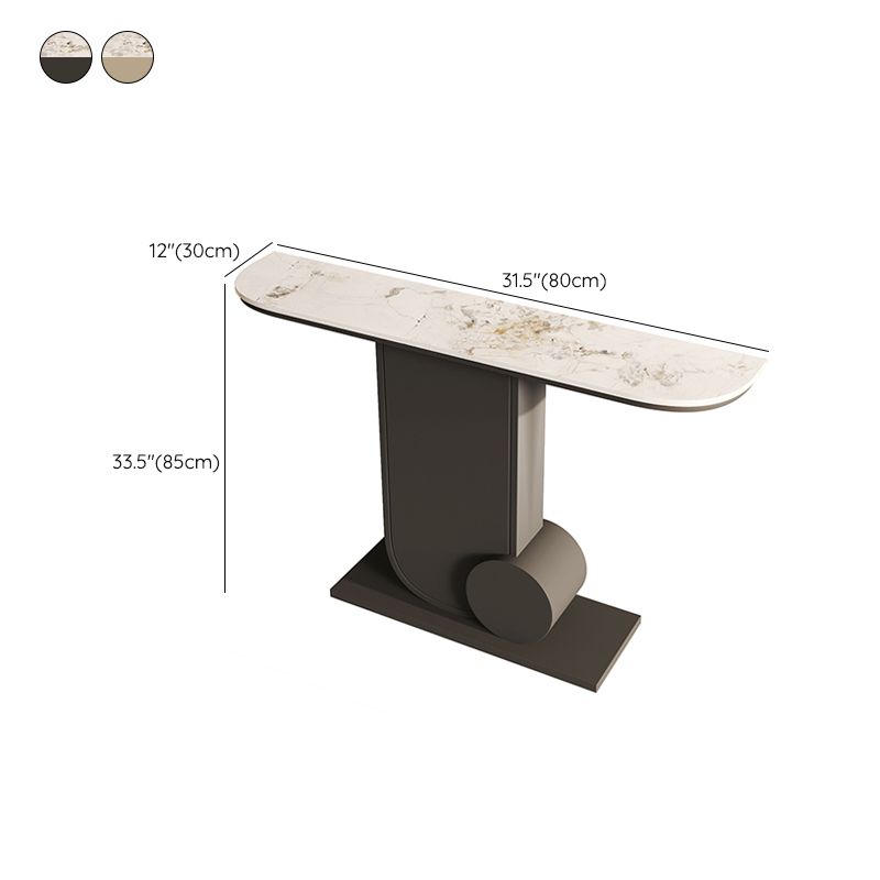 33.46" Tall Hall Accent Table Modern Stone Console Table with 1 Shelf