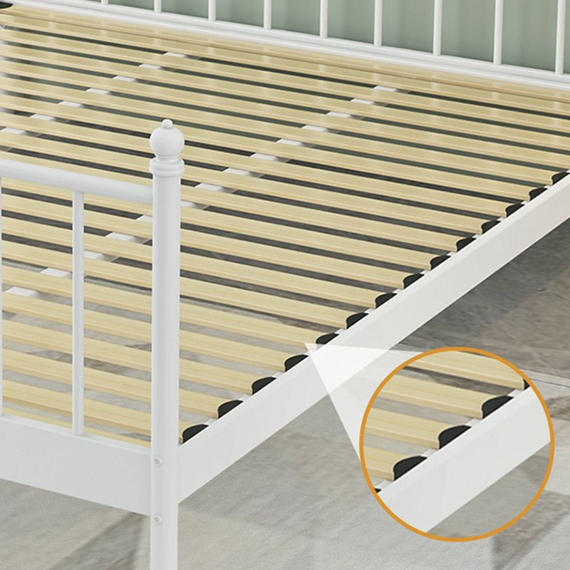 Modern Style Metal Bed Including Headboard Open-Frame Bed in Black/White