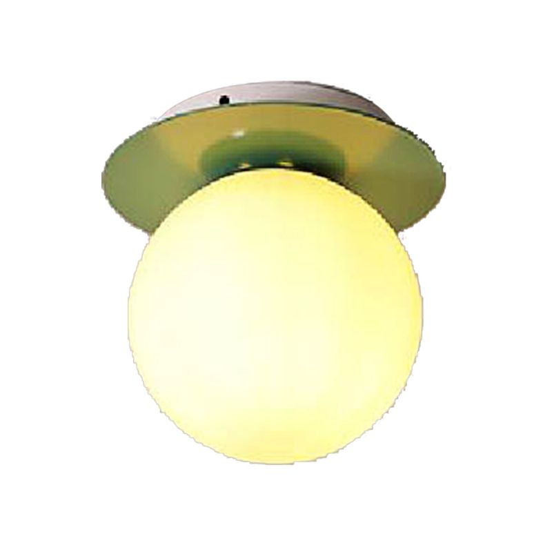 Opal Glass Global Plafonnier encastré moderne à 1 lumière avec auvent gris/blanc/vert/bois
