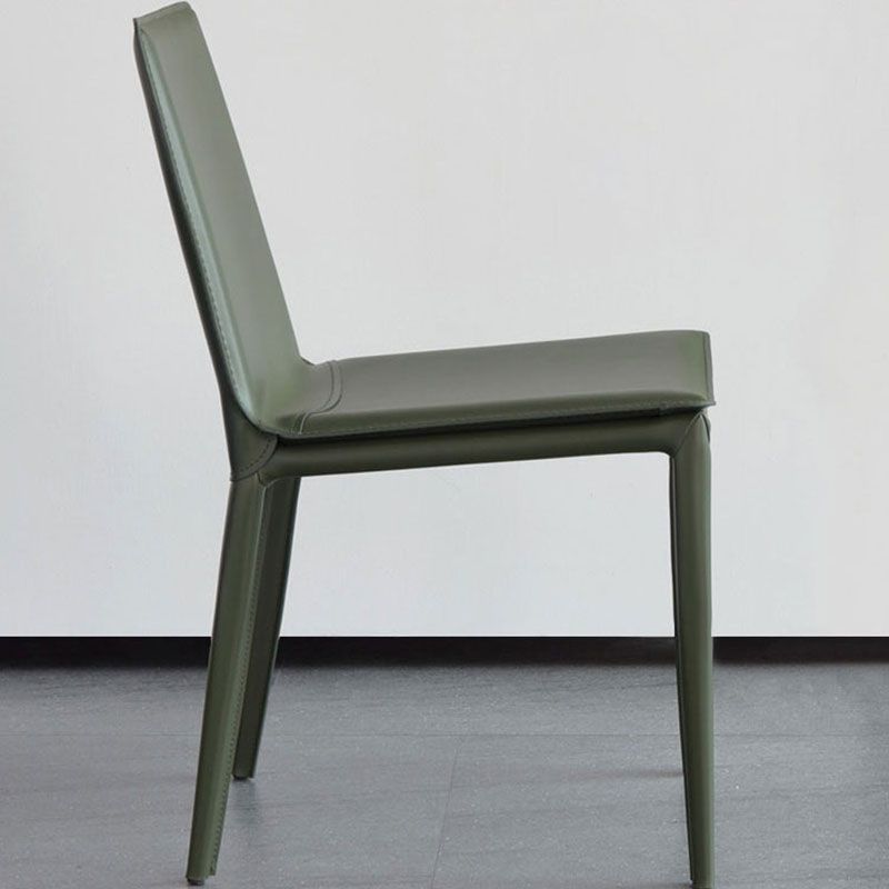 Chaise de salle à manger en cuir contemporaine, chaises de salle à manger en métal sans bras pour usage au restaurant
