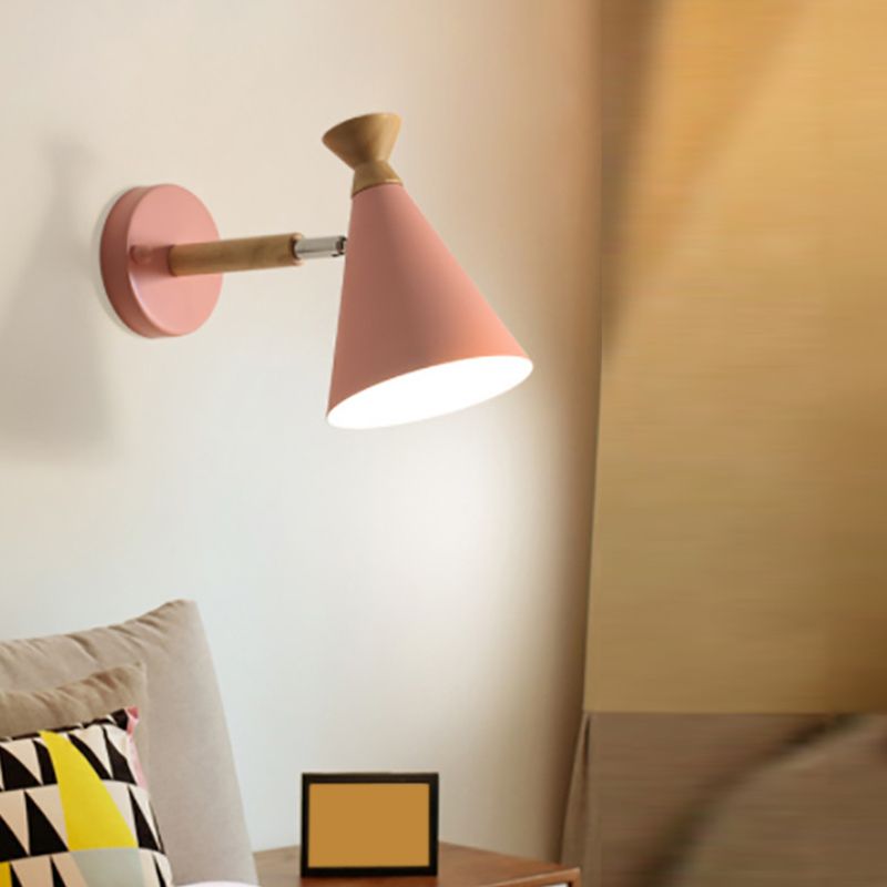 Modernism Wood Wall Light Polish Finish Sconces Lighting for Living Room