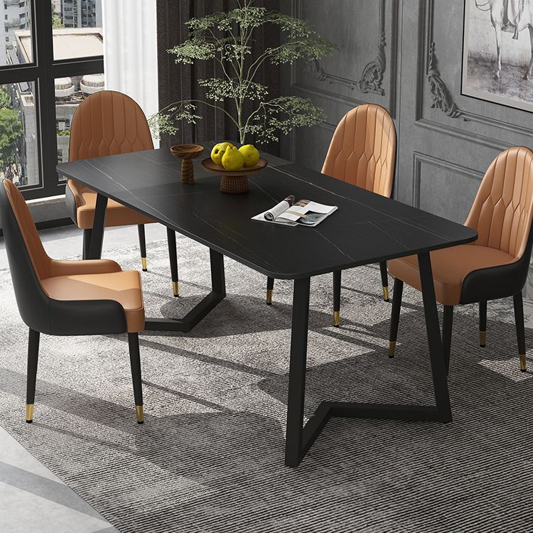 Modern Black Dining Table Set 1/2/5/7 Pieces Metal Dinette Set for Home