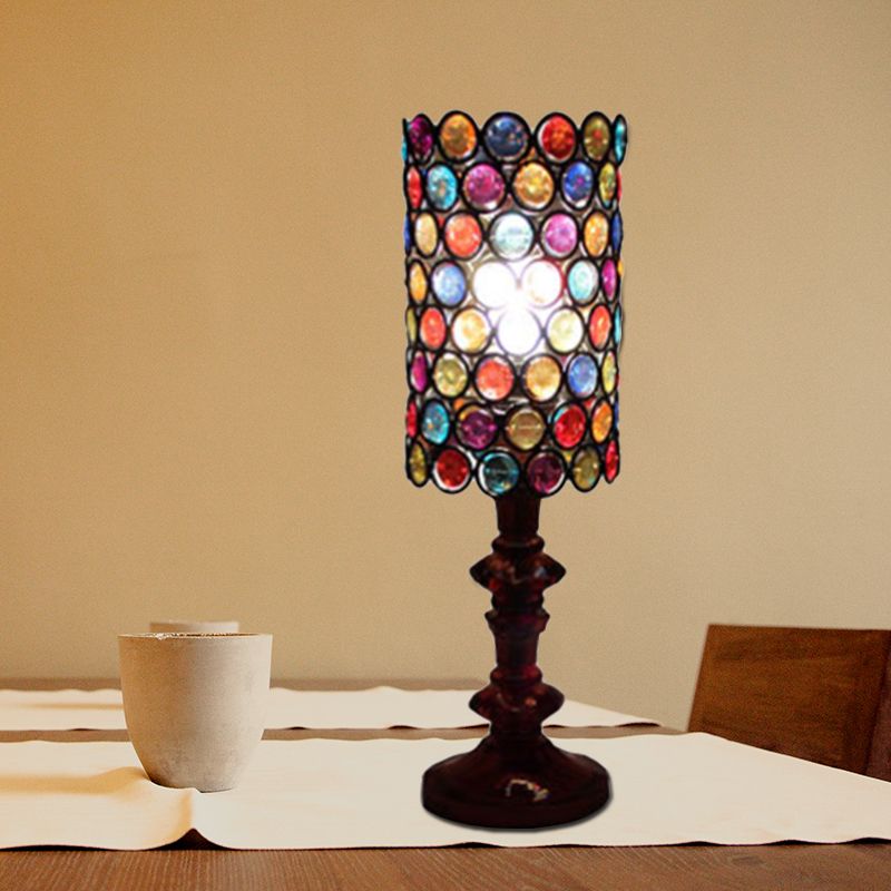 1 head metal night tavolo illuminazione decorativo colonna nera soggiorno luci del comodino