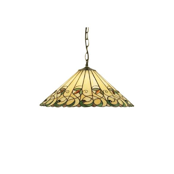 Barock konisch nach unten Beleuchtung 1 Kopf rosa/grün gefärbte Kunstglas hängsames Anhänger Licht