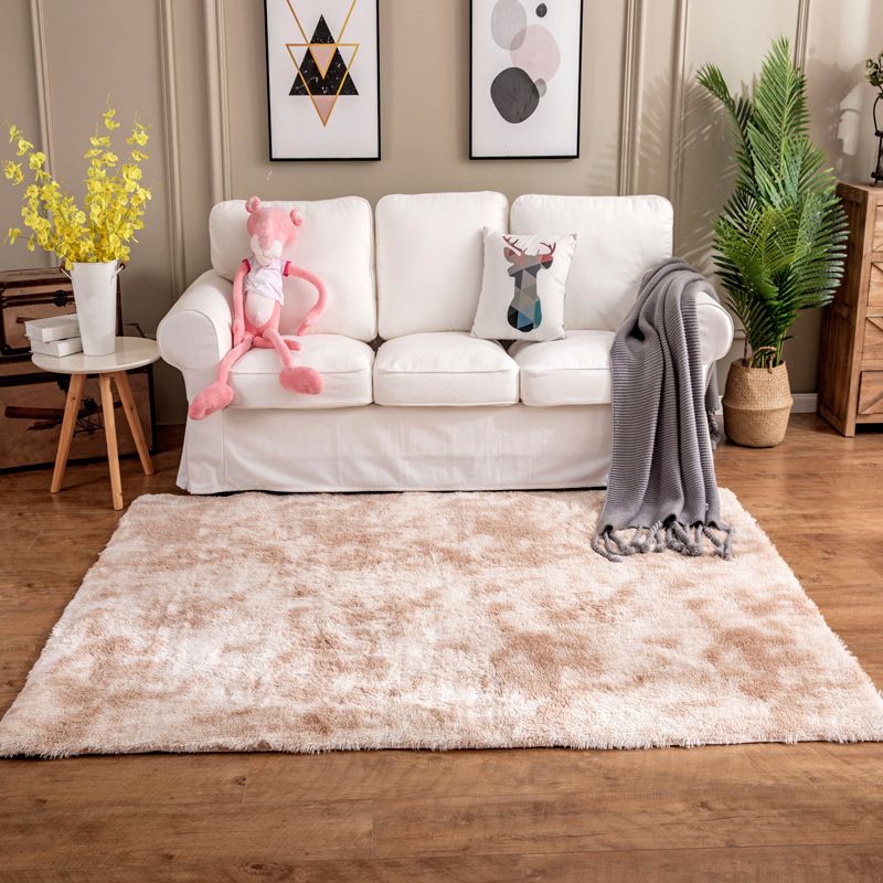 Sky Blue Modern Rug Polyester Gradient Rug Washable Rug for Home Decor