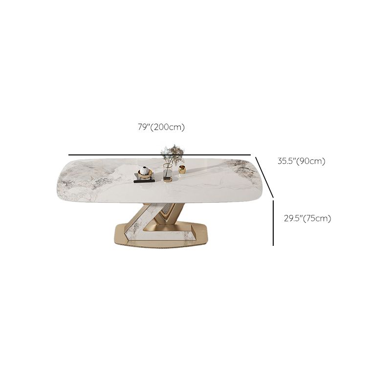 Rectangle Dining Table Set 1/5 Pcs Metal Frame Dining Table and Chairs