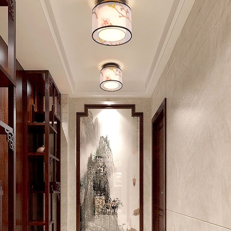 8 lange stoffen plafondlampen Chinese stijl inbouwverlichtingsarmaturen voor woonkamer