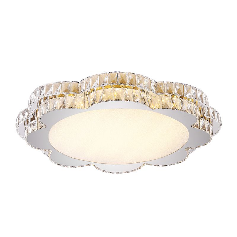 Clear Crystal Flower/Octagon Flushmount Minimalism LED Stainless-Steel Close to Ceiling Lamp