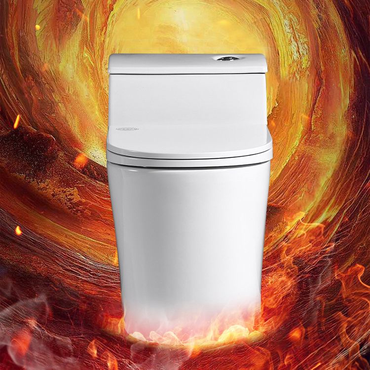 Traditional One Piece Toilet Floor Mounted White Toilet Bowl with Seat for Washroom