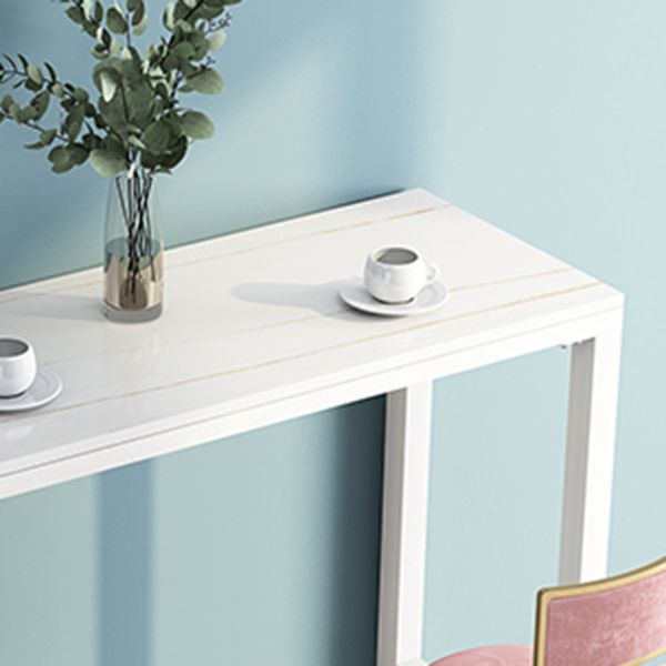 Modern Rectangle Bar Counter Table Stone Bar Counter Table with Metal Legs