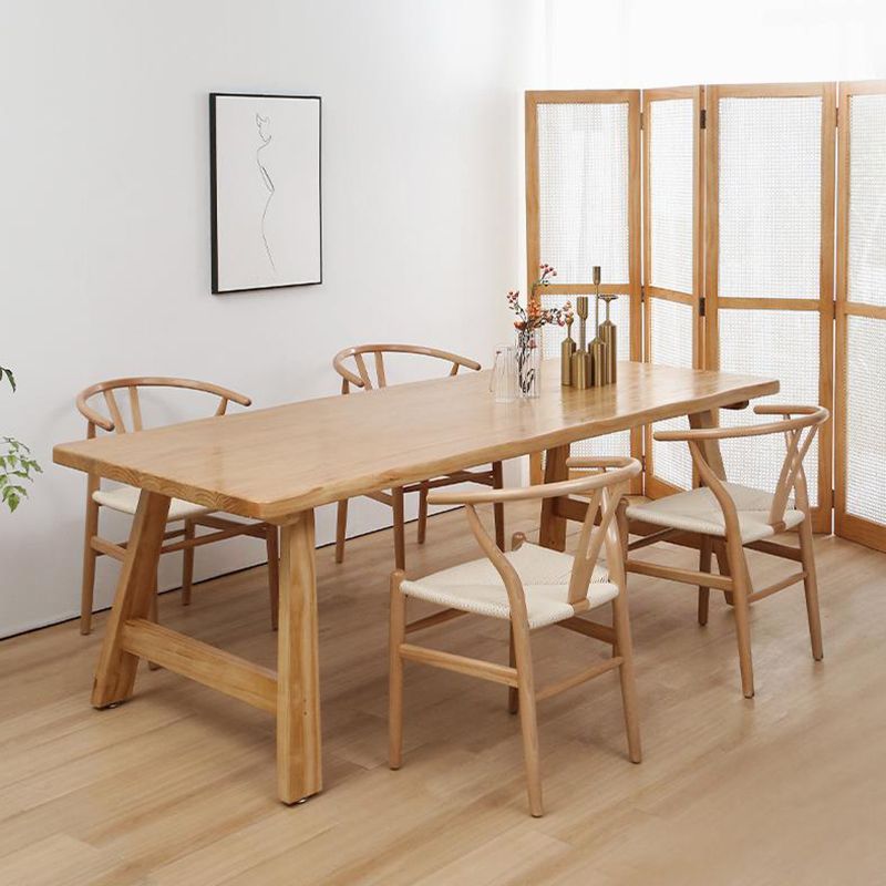 Modern Pine Dining Set 1/4/5/7 Pieces Rectangle Dining Table with Chairs