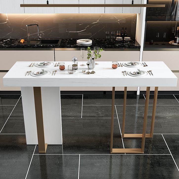 Glam 1/2/5 Pieces Sintered Stone Bar Table Set Rectangular Counter Set for Dining Room