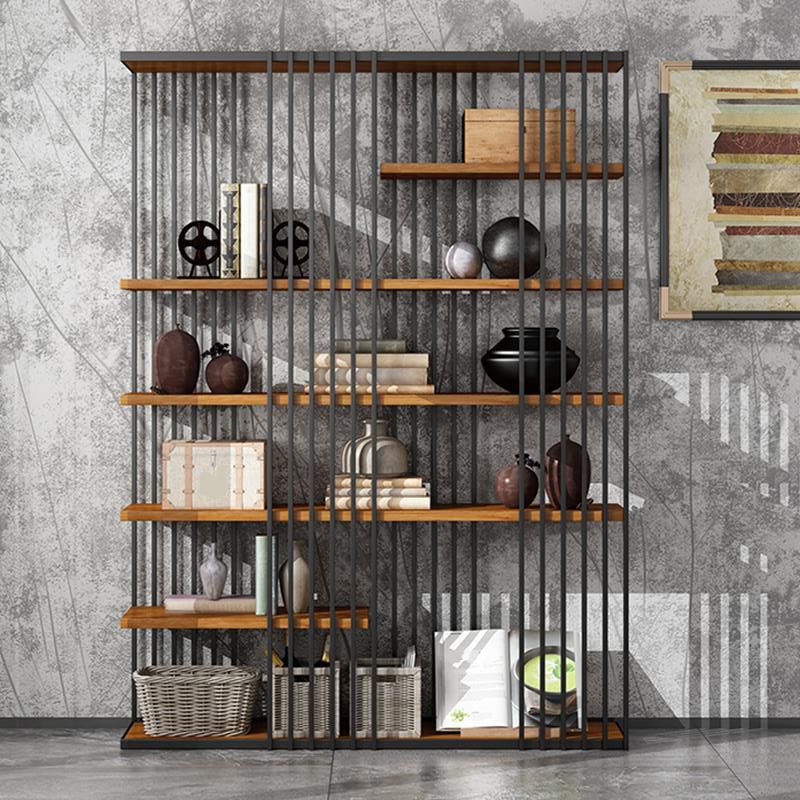 Open Metal Etagere Bookcase Industrial Shelf Bookcase with Shelves